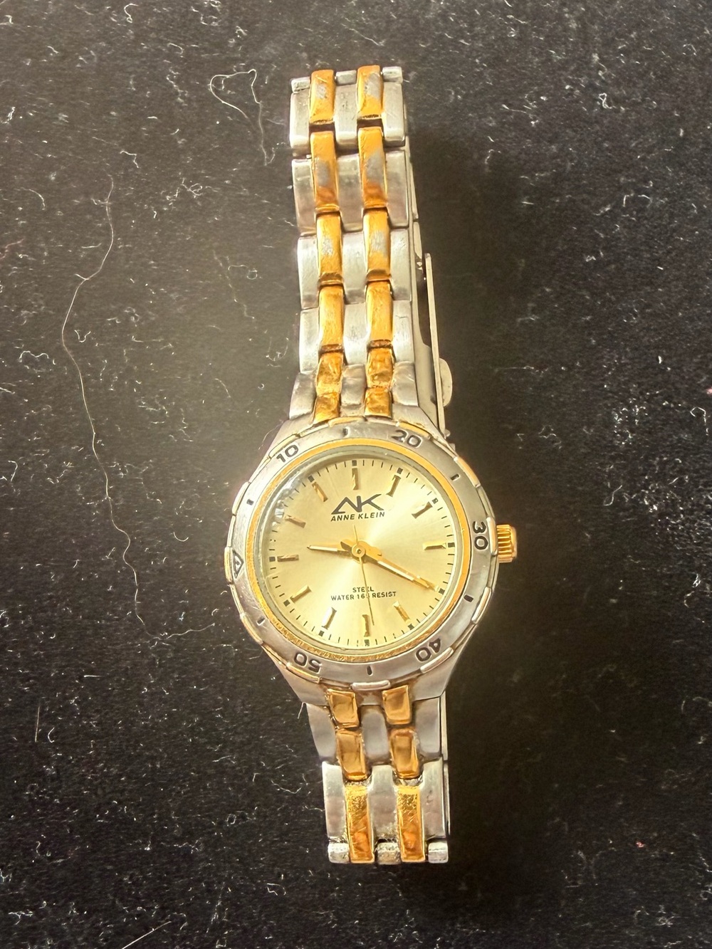 Vintage Anne Klein Two-Tone Gold and Silver Link Bracelet Watch
